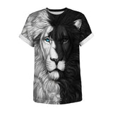 Yin Yang Wolf Coupleloose Style Short-sleeved round Neck Top