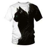Yin Yang Wolf Coupleloose Style Short-sleeved round Neck Top