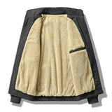 Fleece Jacket Men Winter Thick Jackets Coats Plus Size 8XL Solid Color Jacket Fashion Casual Outwear Big Size 8XL Coat Warm