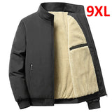 Fleece Jacket Men Winter Thick Jackets Coats Plus Size 8XL Solid Color Jacket Fashion Casual Outwear Big Size 8XL Coat Warm