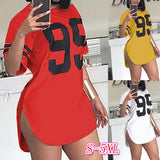 Sexy Women Oversized T-Shirts Dress Gothic Swith Print Loose Ladies Streetwear Casual O-Neck Punk Long Tops Short Sleeve Vestido