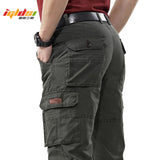 Men&#39;s Overalls Military Army Cargo Pants Spring Cotton Baggy Denim Pants Male Multi-pockets Casual Long Trousers Plus Size 42