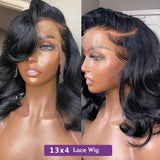 Body Wave Short Bob Wigs 13x4 Lace Front Human Hair Wigs 4x4 Lace Closure Wig Brazilian Transparent Lace Remy Hair Bling Hair