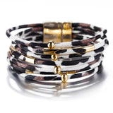 Leopard Leather Bracelets For Women Multilayer Wide Wrap - The Accessorie Hub