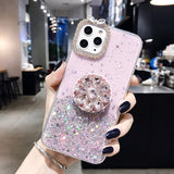 Glitter Marble Diamond Ring Holder Silicone Phone Case - The Accessorie Hub