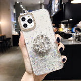 Glitter Marble Diamond Ring Holder Silicone Phone Case - The Accessorie Hub