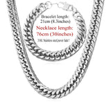 Stainless Steel statement Necklace And Bracelet Set - The Accessorie Hub
